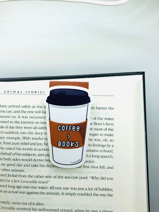 Coffee and Books Magnetic Bookmark