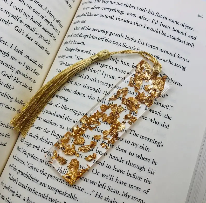 Gold Flake Mini Resin Bookmark